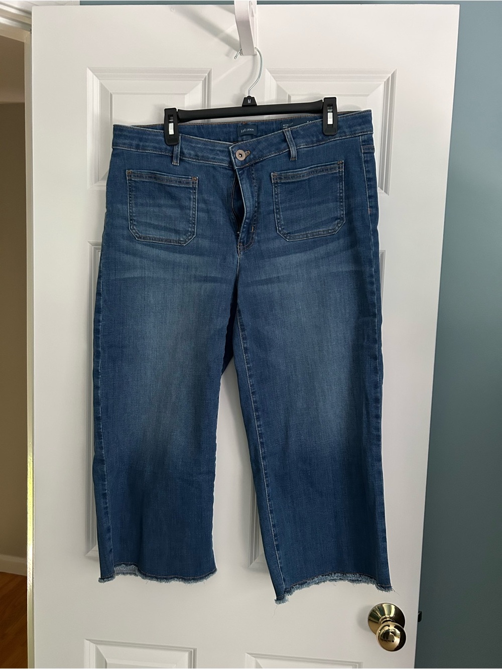 J. Jill Medium Blue Wide-Leg Crop Jeans